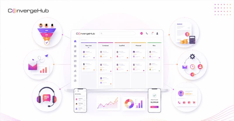 CRM software for accounting firms with client management, deadline tracking, workflow automation, invoicing, reporting dashboards, and mobile access powered by ConvergeHub