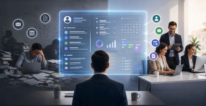 CRM for accountants helping overwhelmed firms replace scattered client management with organized, at-a-glance conversations and follow-ups