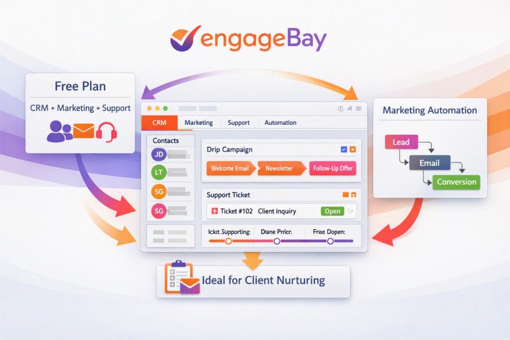 EngageBay CRM for Accountants in the USA – free CRM with integrated marketing tools.