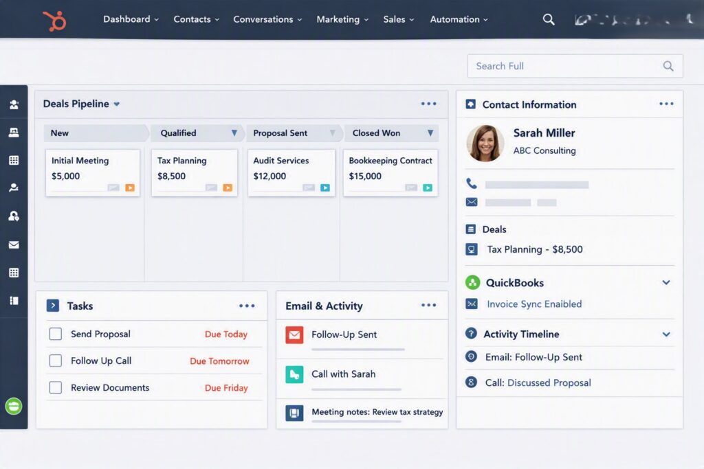 Top 7 CRM for Accountants in the USA, including HubSpot and ConvergeHub