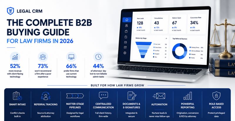 Legal CRM Software: The Complete B2B Buying Guide for Law Firms in 2026